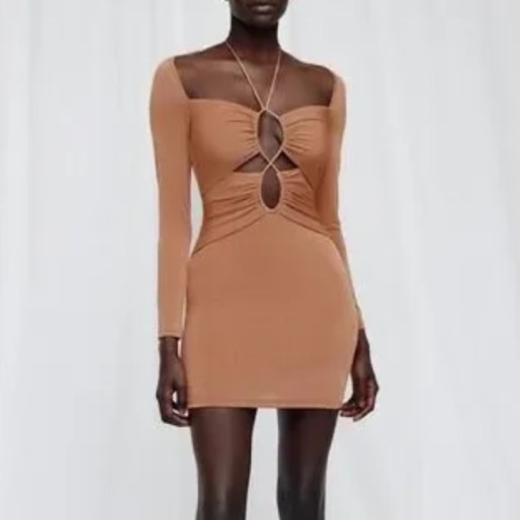 Significant Other X Revolve Rosie Long Sleeve Mini Dress in Caramel Size 4 - Picture 3 of 16